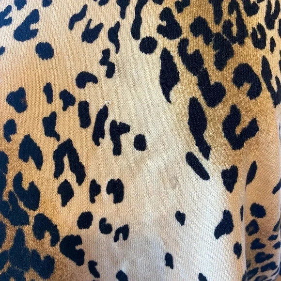 White Stag Chetah Print Soft Casual Cozy Pullover Sweater Women Size L - Picture 7 of 7